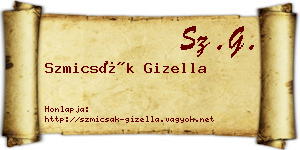 Szmicsák Gizella névjegykártya